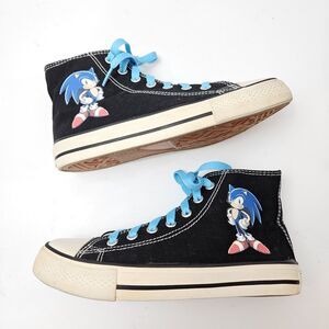 Mutuoni SONIC THE HEDGEHOG Kids Youth Sz 4, Black High Top Canvas Sneakers